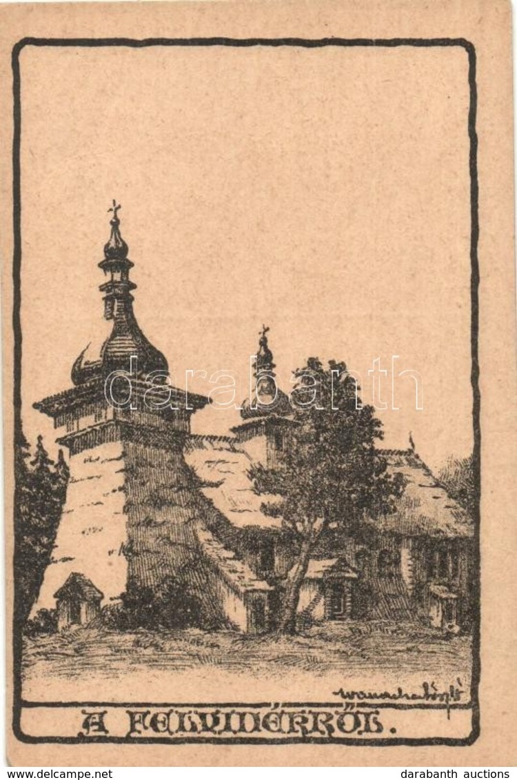 ** T2 A Felvidékről. Templom; Kiadja A Magyar Jövő / Church In Slovakia, Hungarian Irredenta, Artist Signed - Non Classés
