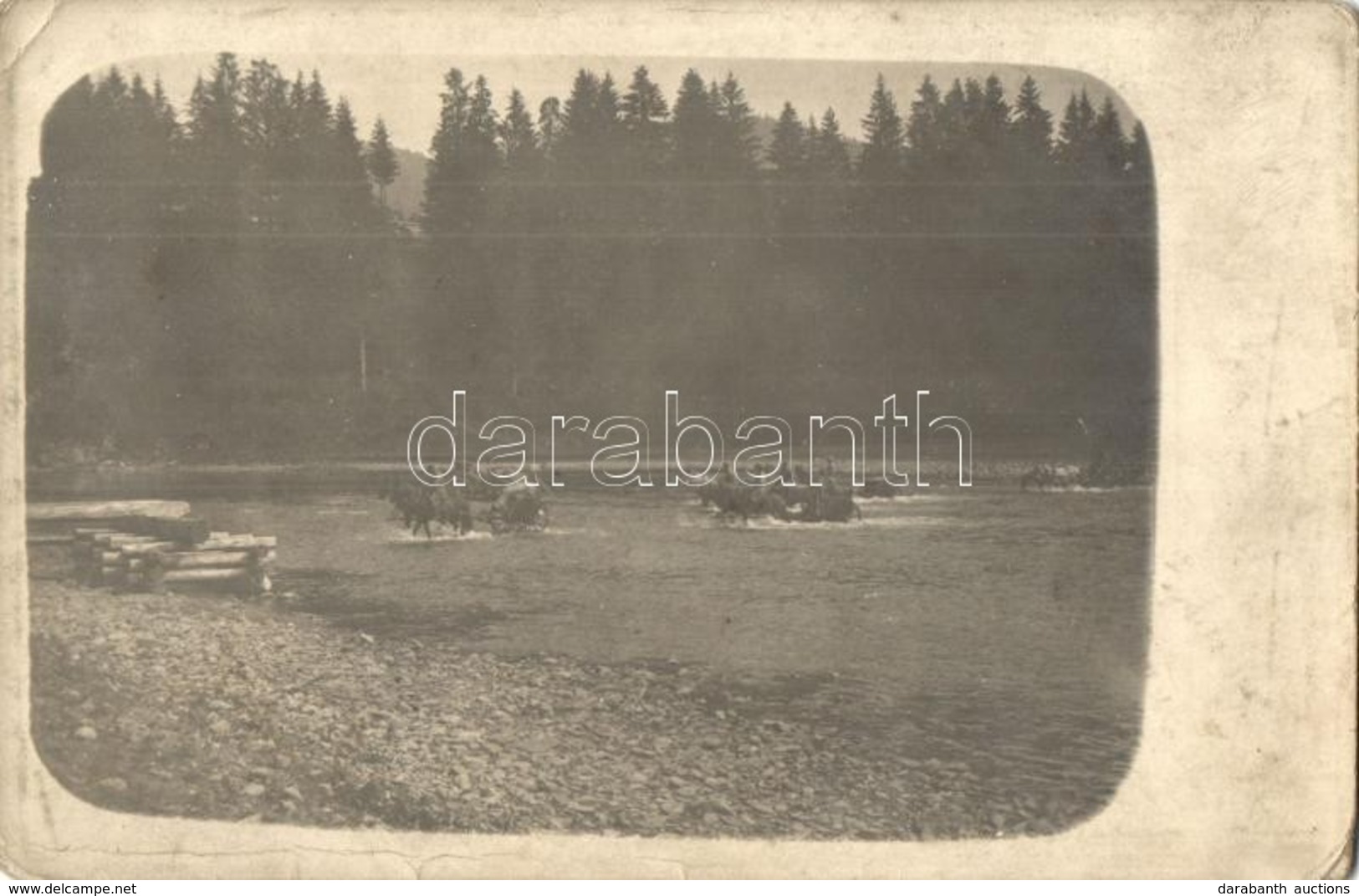 T2/T3 1918 Osztrák-magyar Katonák átkelése Folyón / Austro-Hungarian Soldiers Corossing A River, Photo (EK) - Non Classificati
