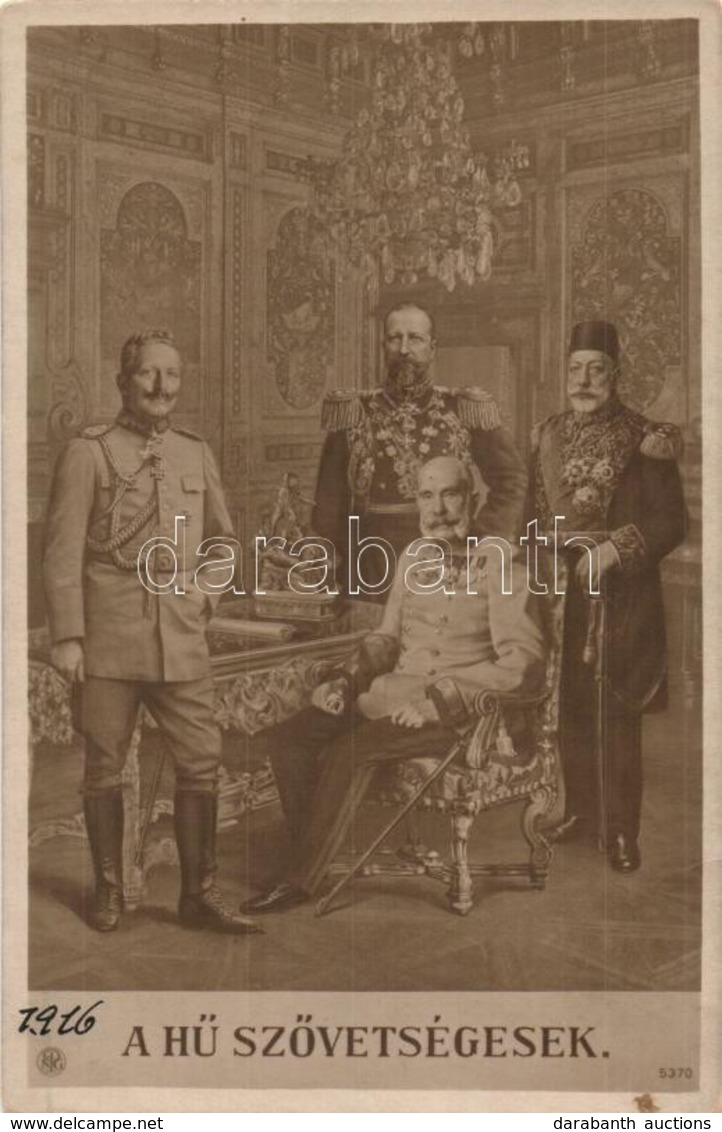 ** T2 A Hű Szövetségesek / WWI Leaders Of The Central Powers: Wilhelm II, Franz Joseph, Mehmed V, Ferdinand I Of Bulgari - Non Classés