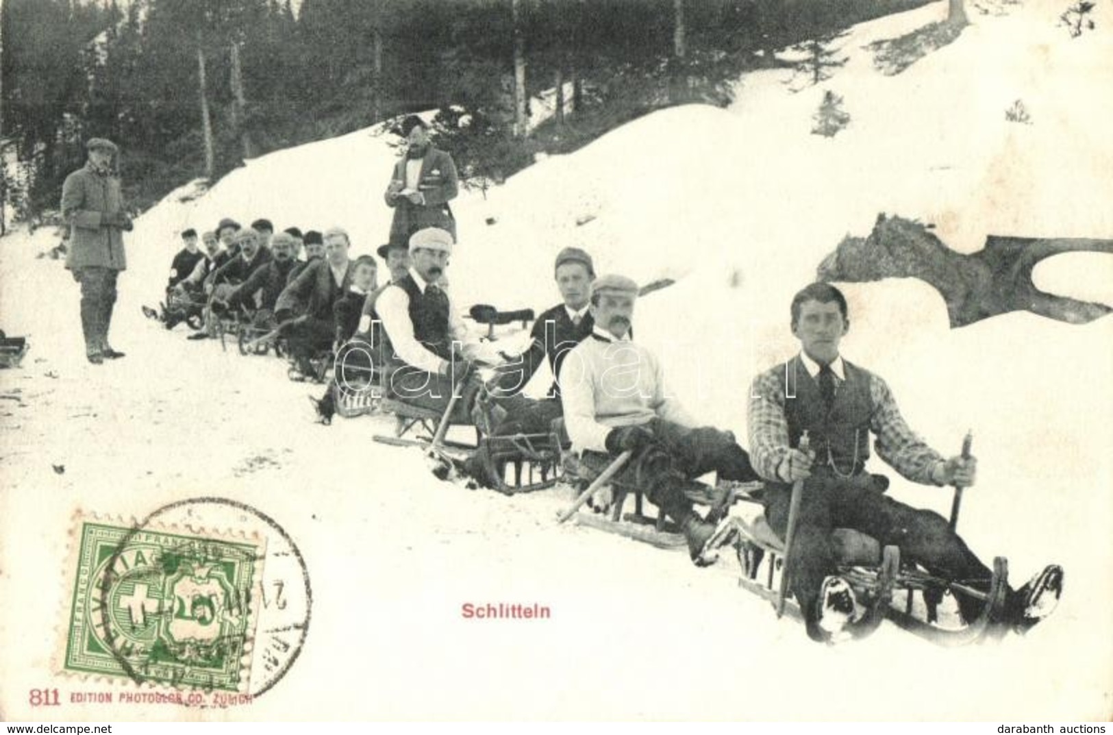 T2 Schlitteln / Winter Sport, Sledding People. TCV Card - Non Classés