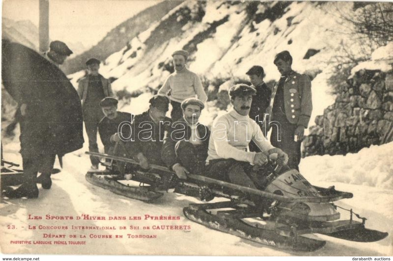 ** T1 Les Sports D'Hiver Dans Les Pyrenees, Le Concours International De Ski De Cauterets, Depart De La Course En Tobbog - Non Classés