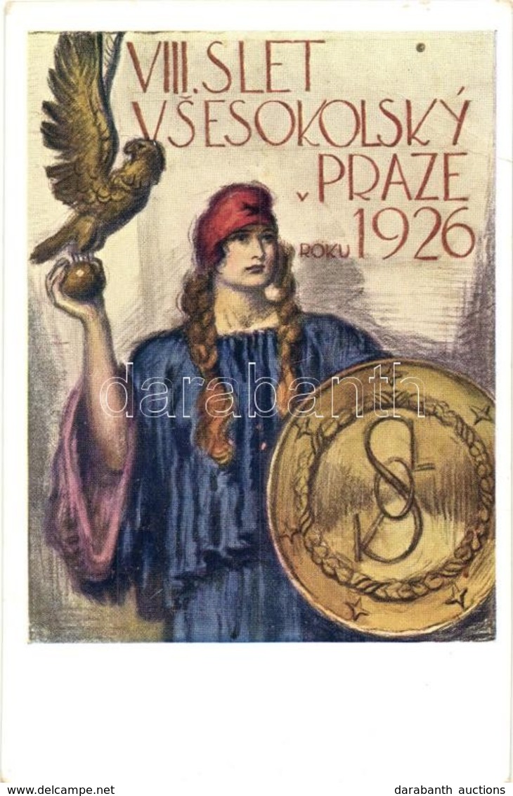 ** T2/T3 1926 VIII. Slet Vsesokolsky V Praze / 8th Sokol Meeting In Prague. Advertisement Card S: F. Naskeho - Non Classés