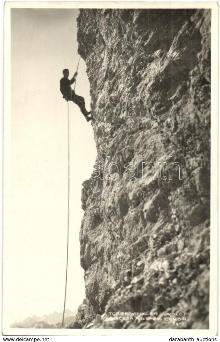 ** T2 Torre Winkler, Vajolet, (Südtirol); Discesa A Doppia Corda / Double Rope Disk, Mountaineer - Non Classés