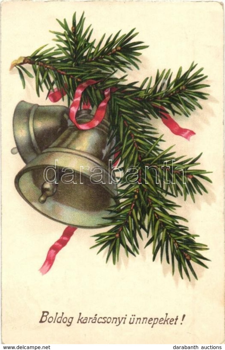 T2 Christmas Greeting Postcard, Bell, Litho - Non Classés