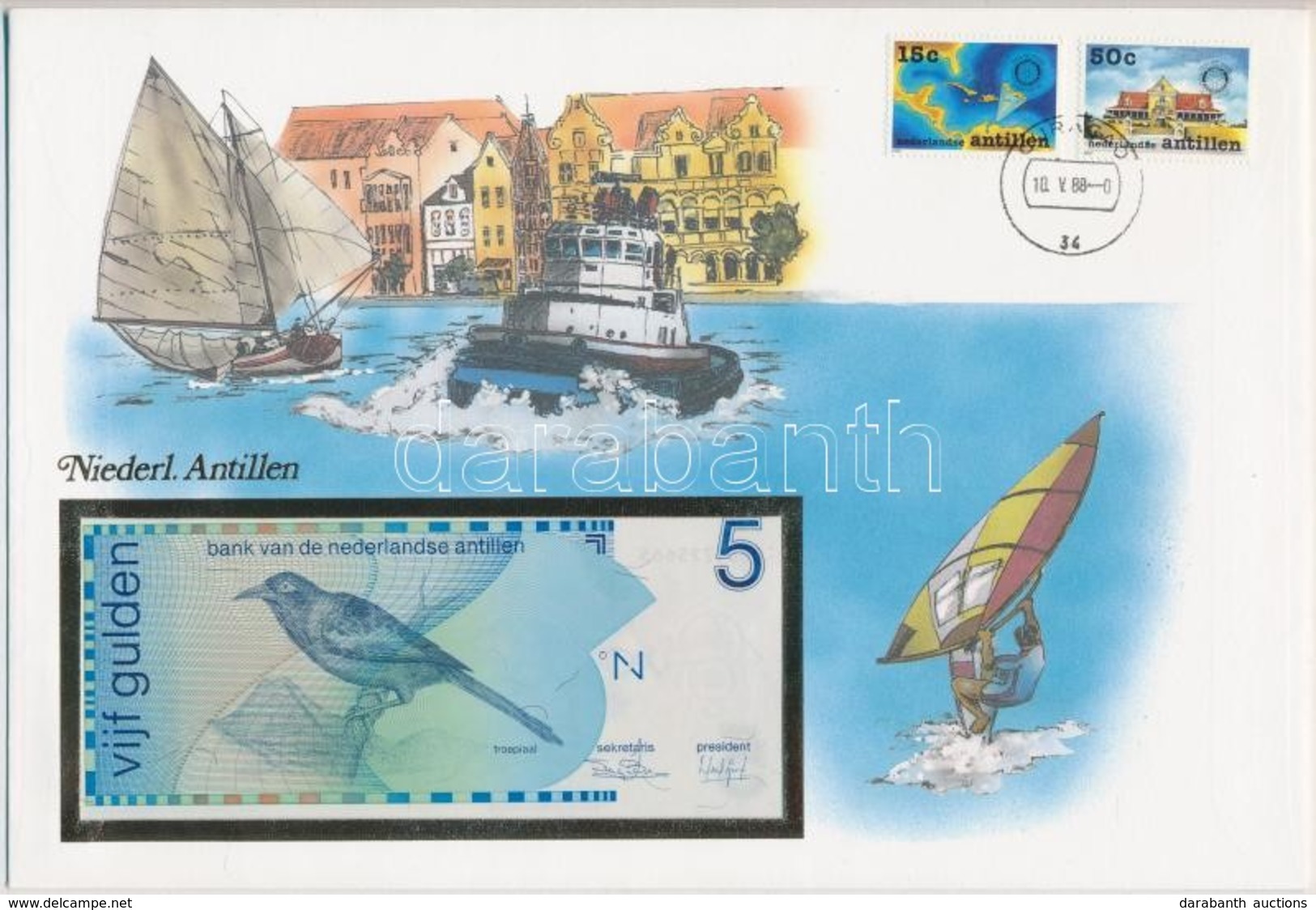 Holland-Antillák 1986. 5G Felbélyegzett Borítékben T:I
Netherlands Antilles 1986. 5 Gulden With Envelope And Cancellatio - Non Classés