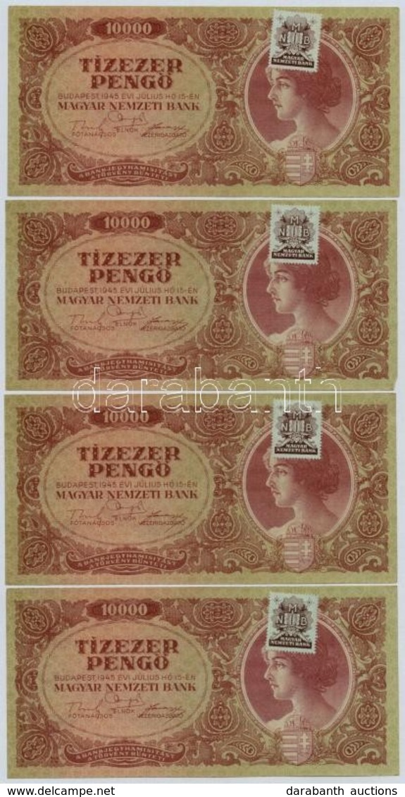 1945. 10.000P (6x) 2+3 Sorszámkövető és Egy Egyugrásos Sorszámkövető, Mind 'MNB' Bélyeggel T:I-,II - Sin Clasificación