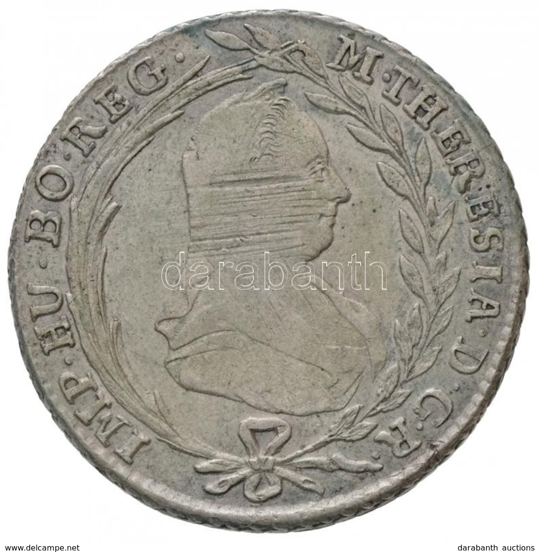 1772H-G 20kr Ag 'Mária Terézia' Gyulafehérvár (6,64g) T:2,2- Patina,juszt. / 
Hungary 1772H-G 20 Kreuzer Ag 'Maria There - Non Classificati