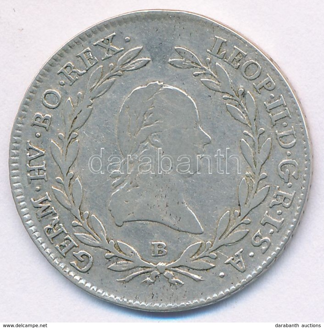 1791B 20kr Ag 'II. Lipót' (6,55g) T:2,2-
Hungary 1791B 20 Kreuzer Ag 'Leopold II' (6,55g) C:XF,VF
Huszár: 1913., Unger I - Non Classés