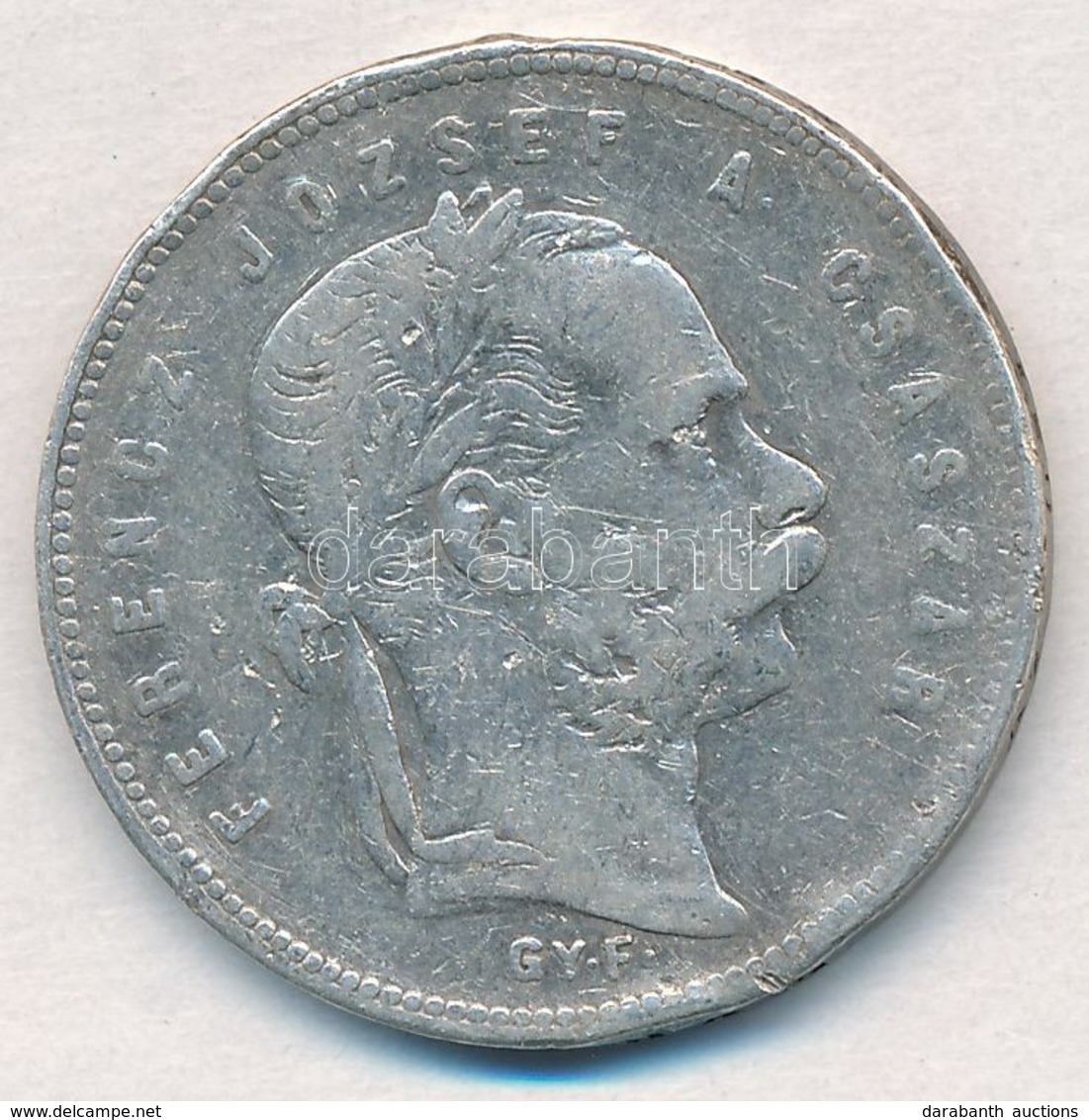 1869GYF 1Ft Ag 'Ferenc József / Angyalos Címer' Gyulafehérvár T:3 Ph., Fülnyom 
Hungary 1869GYF 1 Forint Ag 'Franz Josep - Zonder Classificatie