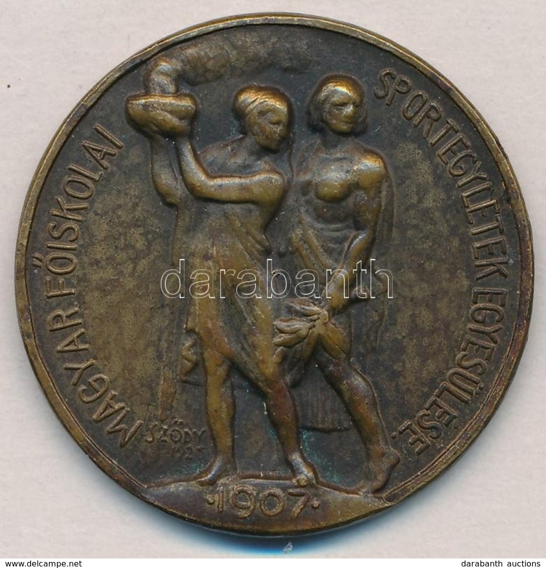 Sződy Szilárd (1878-1939) 1938. 'Magyar Főiskolai Sportegyletek Egyesülése - 1907' Br Díjérem, 'LUDVIG' Gyártói Jelzésse - Non Classés