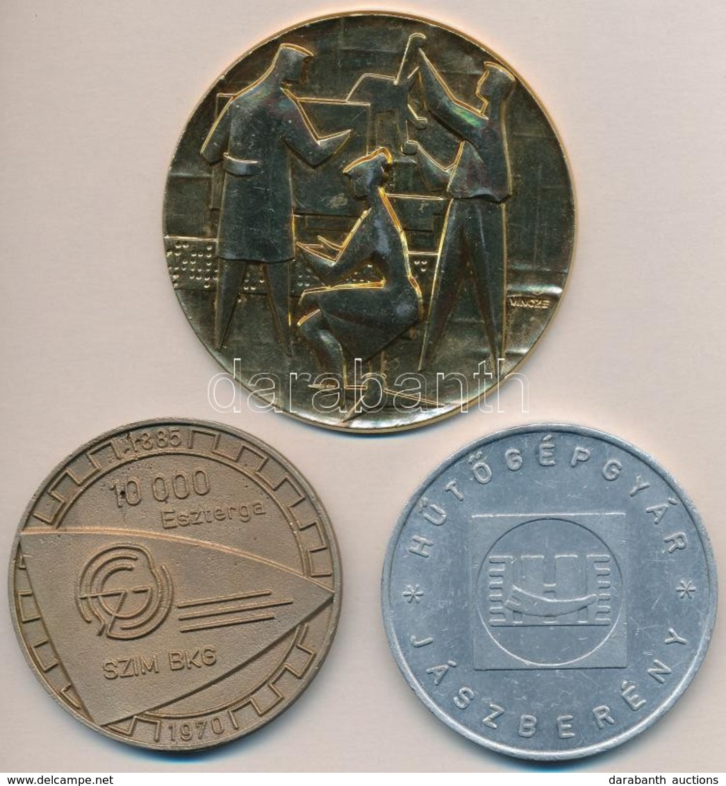 1970. 'Hűtőgépgyár - Jászberény / Milliomodik' Al Emlékérem (65mm) + 'SZIM BKG 10.000 Eszterga' Br Emlékérem (64mm) + Vi - Non Classés