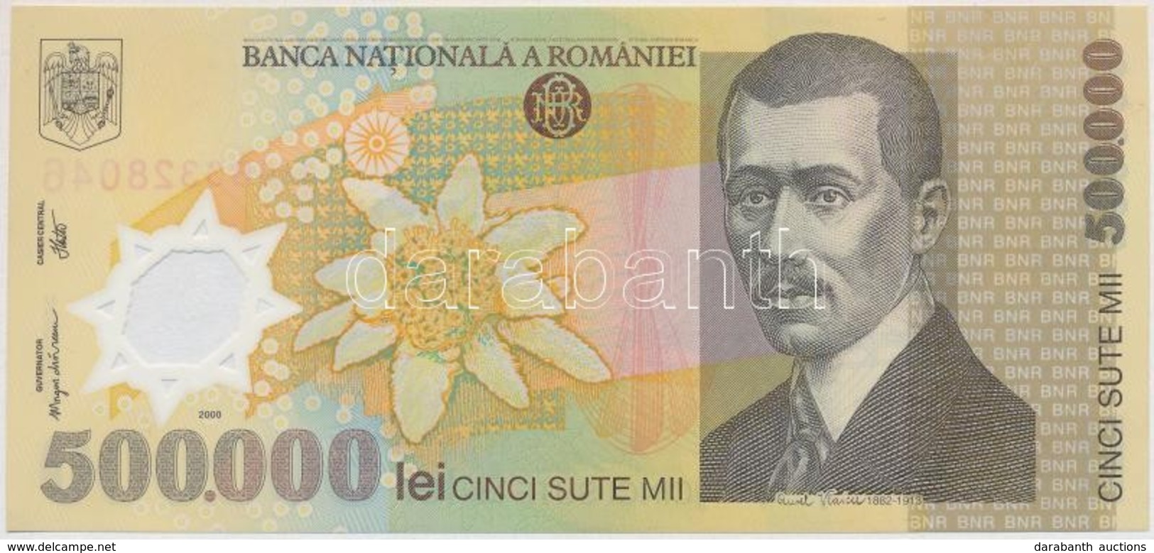 Románia 2000. 500.000L T:I
Romania 2000. 500.000 Lei C:UNC - Non Classés