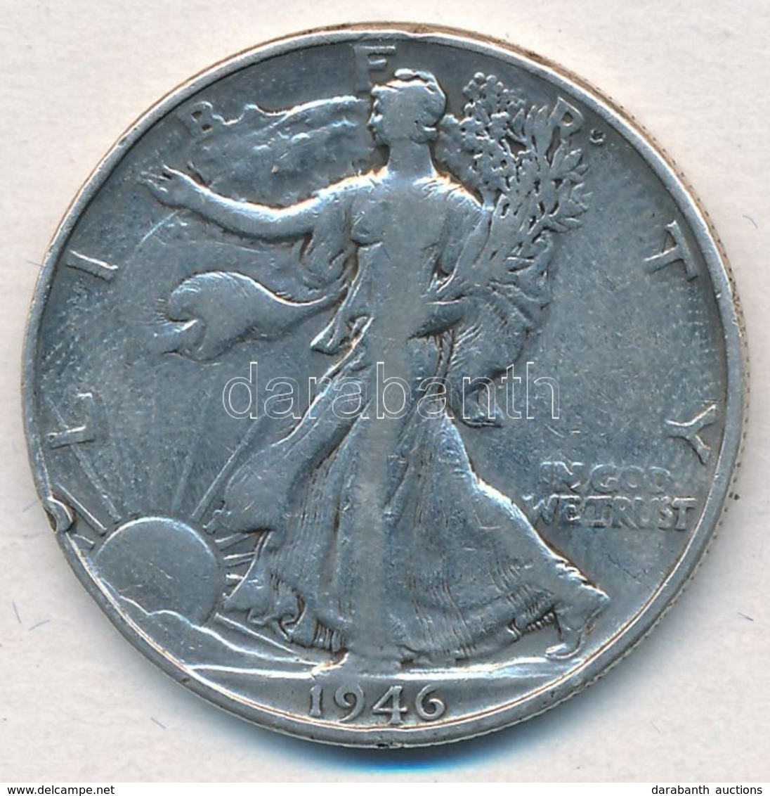 Amerikai Egyesült Államok 1946. 1/2$ Ag 'Walking Liberty' T:2- Ph.
USA 1946. 1/2 Dollar Ag 'Walking Liberty' C:VF Edge E - Non Classés