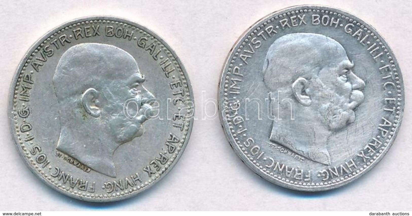 Ausztria 1913-1914. 1K Ag 'Ferenc József' (2xklf) T:1-,2
Austria 1913-1914. 1 Corona Ag 'Franz Joseph' (2xdiff) C:AU,XF - Non Classificati