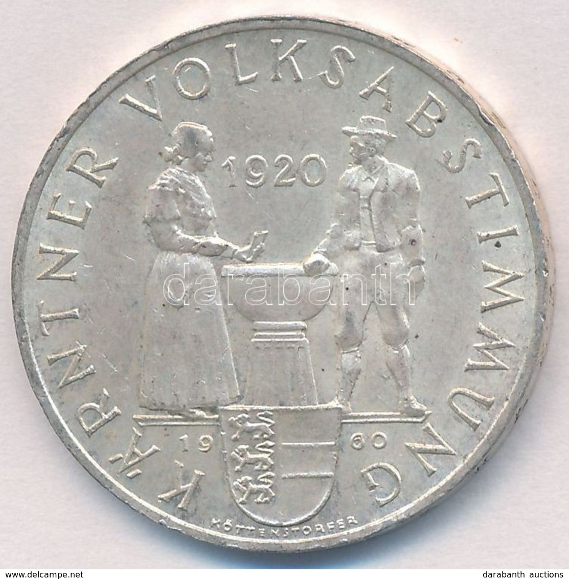 Ausztria 1960. 25Sch Ag 'A Karintiai Népszavazás 40. évfordulója' T:2 
Austria 1960. 25 Schilling Ag '40th Anniversary O - Non Classificati