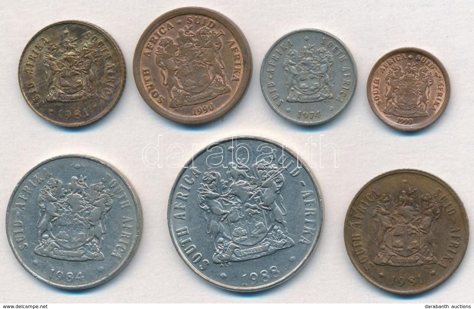 Dél-Afrika 1974-1990. 1c-50c (7xklf) T:2,2-
South Africa 1974-1990. 1 Cent - 50 Cents (7xklf) C:XF,VF - Non Classificati
