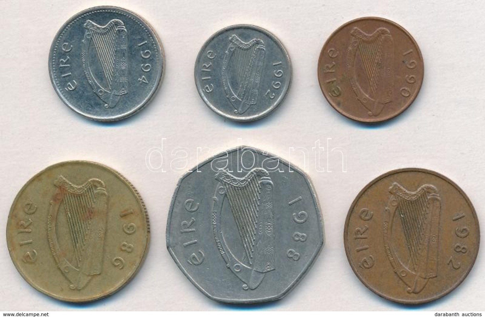 Írország 1982-1994. 1p-50p (6xklf) T:2,2-
Ireland 1982-1994. 1 Penny - 50 Pence (6xdiff) C:XF,VF - Non Classés
