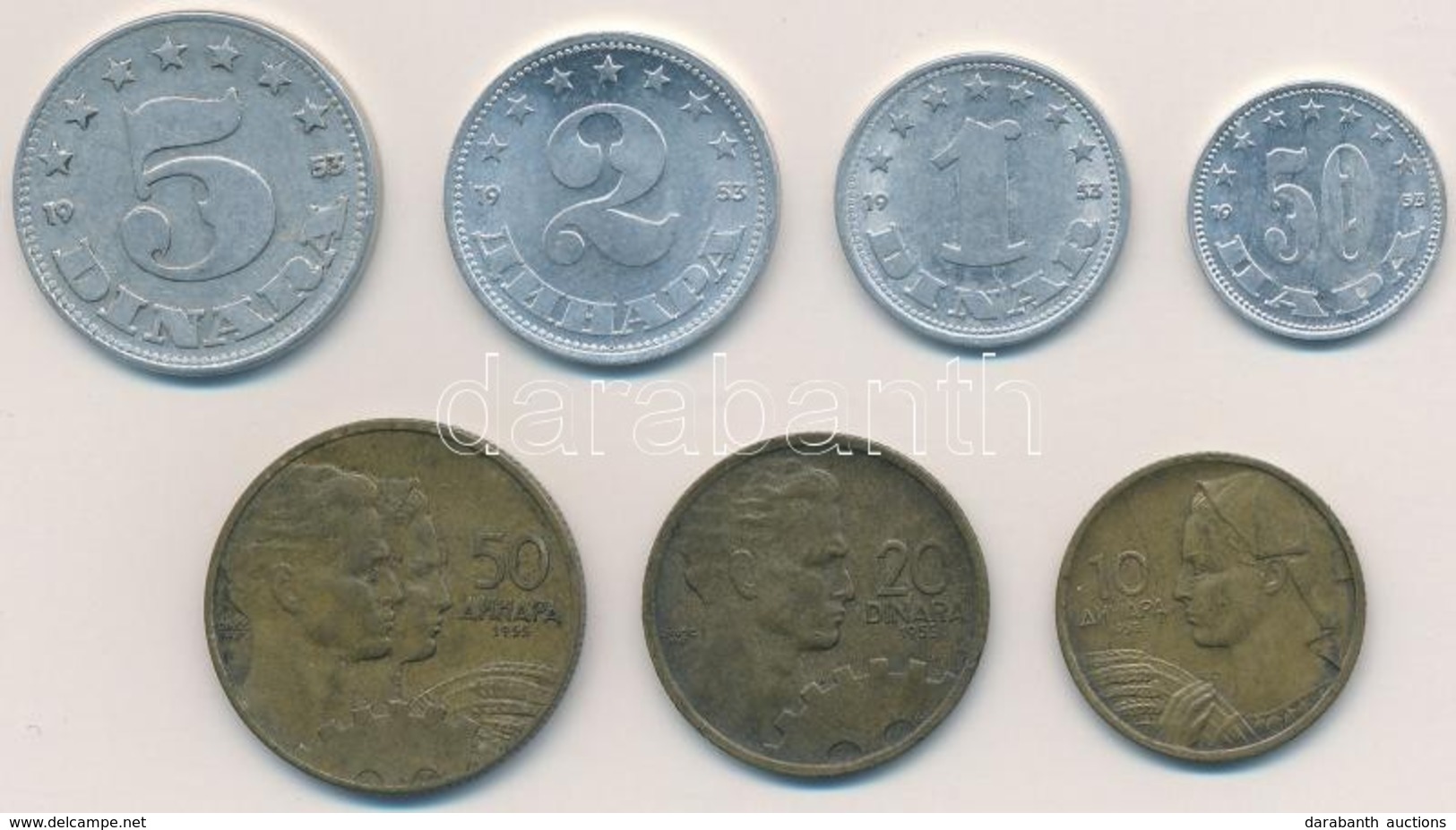 Jugoszlávia / Szövetségi Népköztársaság 1953. 50p-5D Al (4xklf) + 1955. 10D-50D Al-Br (3xklf) T:2
Yugoslavia / Federal P - Non Classés