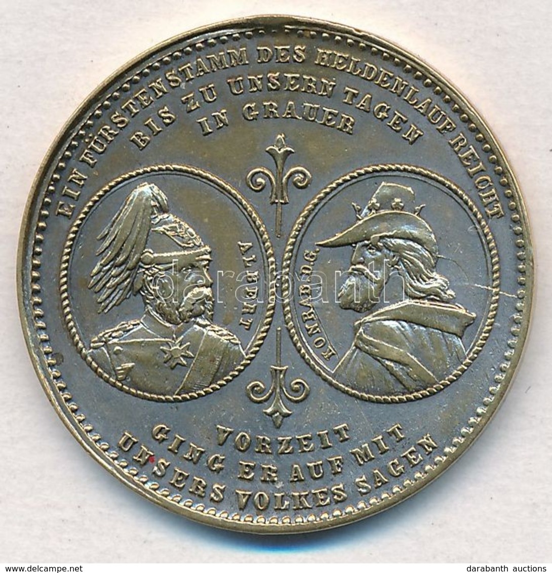 Német Birodalom / Szászország 1889. 'A Wettin-ház 800. éves évfordulója 1089-1889' Fém Emlékérem (28,5mm) T:2 Patina, Fü - Non Classificati