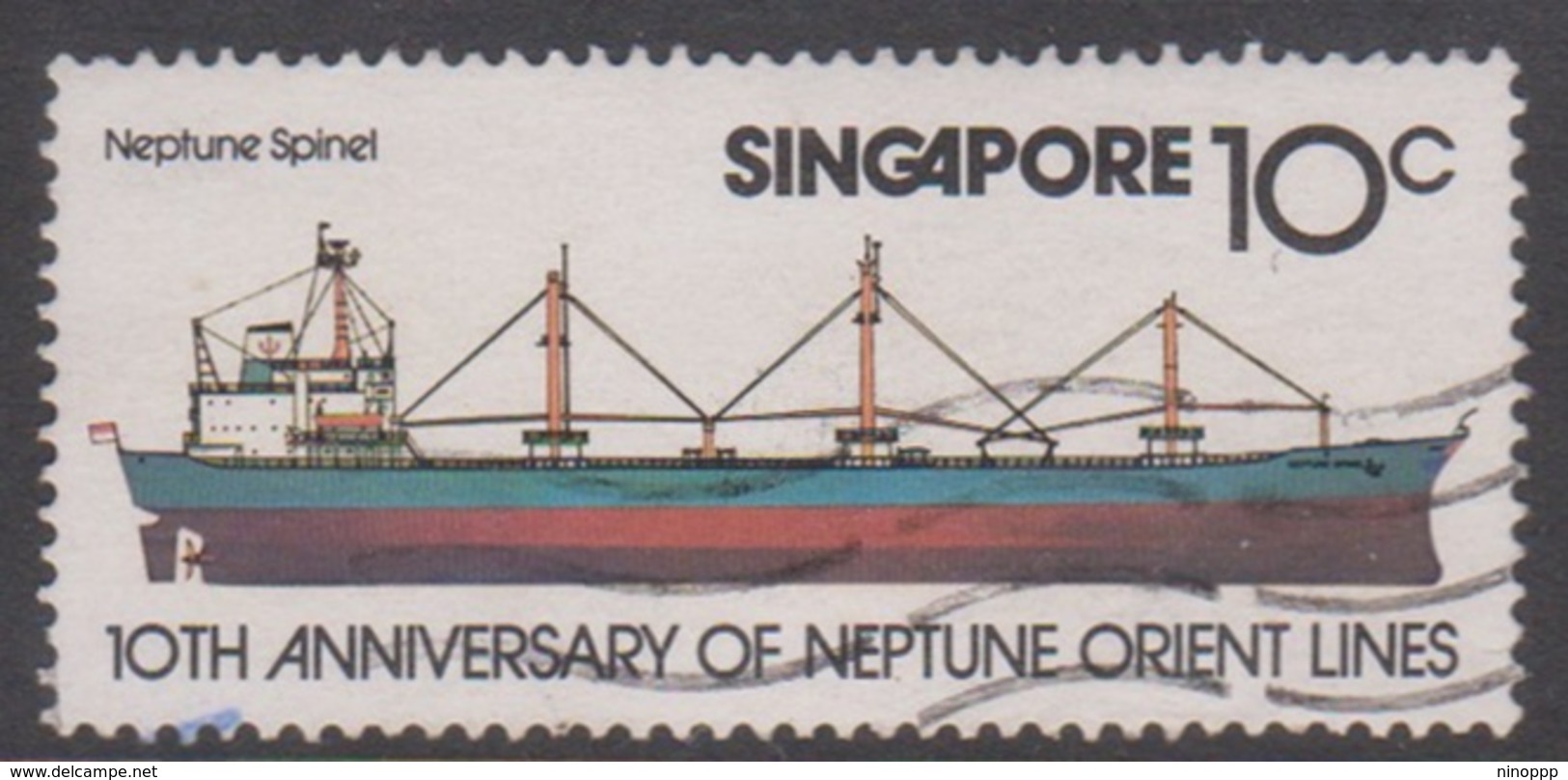 Singapore 339 1978 10th Anniversary Of Neptune Orient Line,10c Neptune Spinel, Used - Singapur (1959-...)