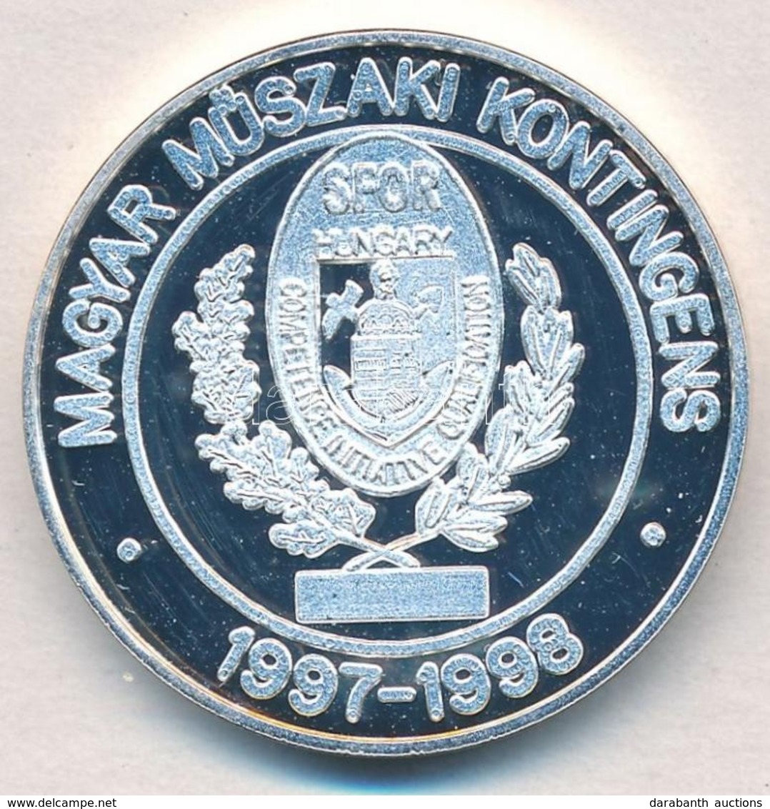 1998. 'Magyar Műszaki Kontingens - SFOR 1997-1998 / Hungarian Engineer Contingent - Okucani' Ezüstözött Fém Emlékérem (3 - Non Classés