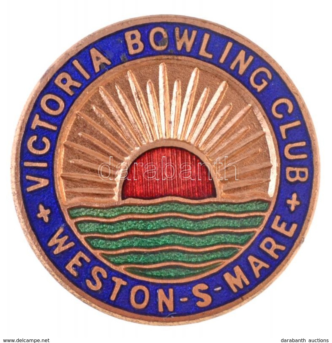 Nagy-Britannia DN 'Victoria Bowling Club - Weston-S-Mare' Zománcozott Bowling Klub Jelvény 'H.W. Miller Ltd.' Gyártói Je - Non Classificati