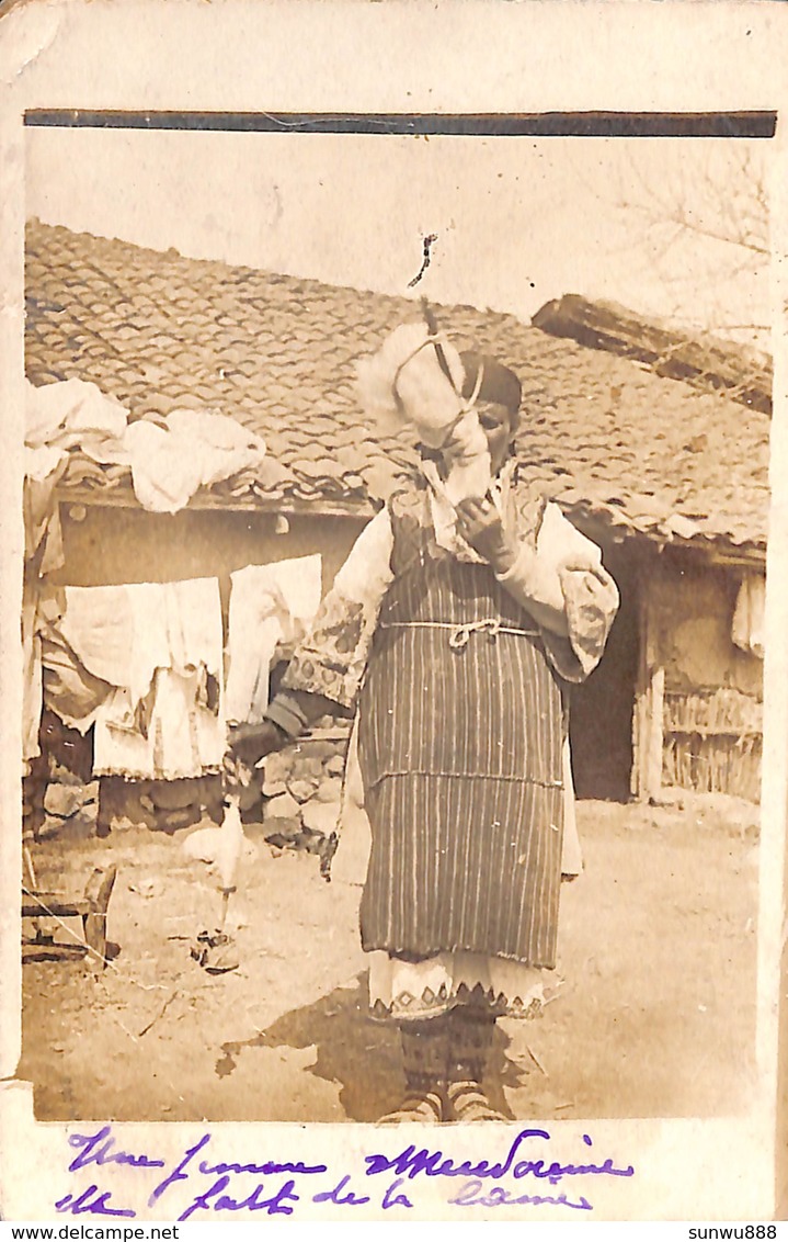 Macédoine - Carte Photo - Travail De La Laine 1918 - Macédoine Du Nord