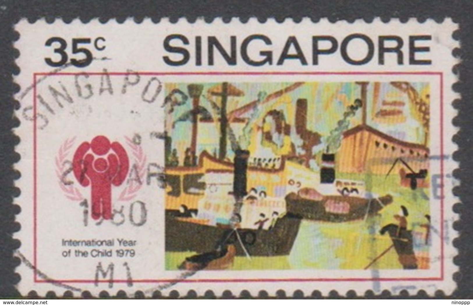 Singapore 361 1979 International Year Of The Child,35c Singapore Harbour, Used - Singapore (1959-...)