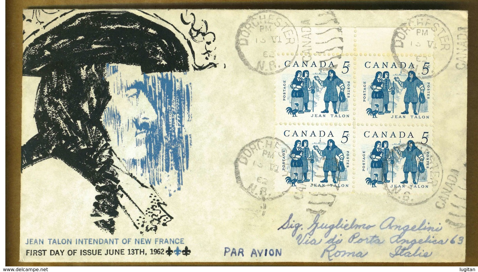 CANADA -  JEAN TALON - Y 1962 FDC - 1961-1970