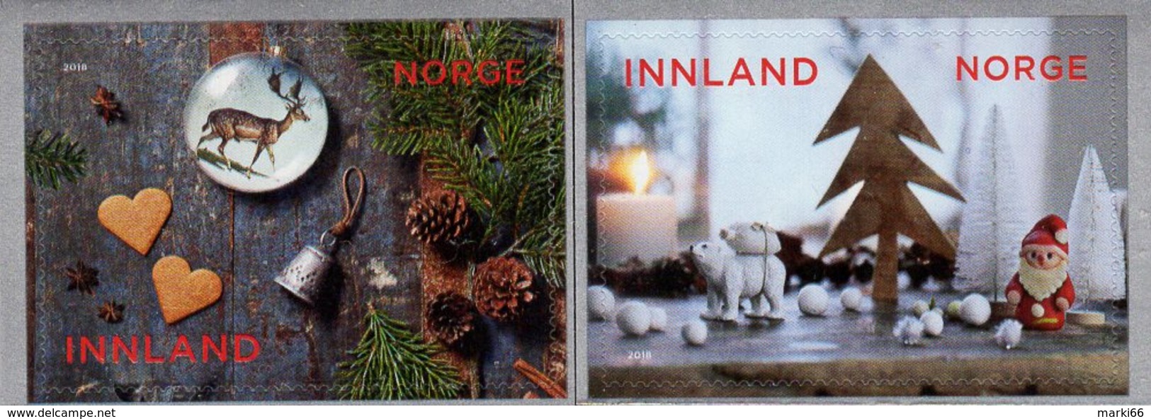 Norway - 2018 - Christmas - Mint Self-adhesive Stamp Set - Unused Stamps