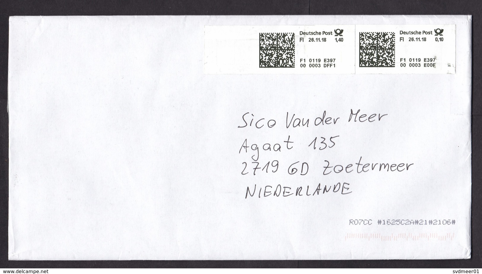 Germany: Cover To Netherlands, 2018, 2x ATM Machine Label (traces Of Use) - Brieven En Documenten