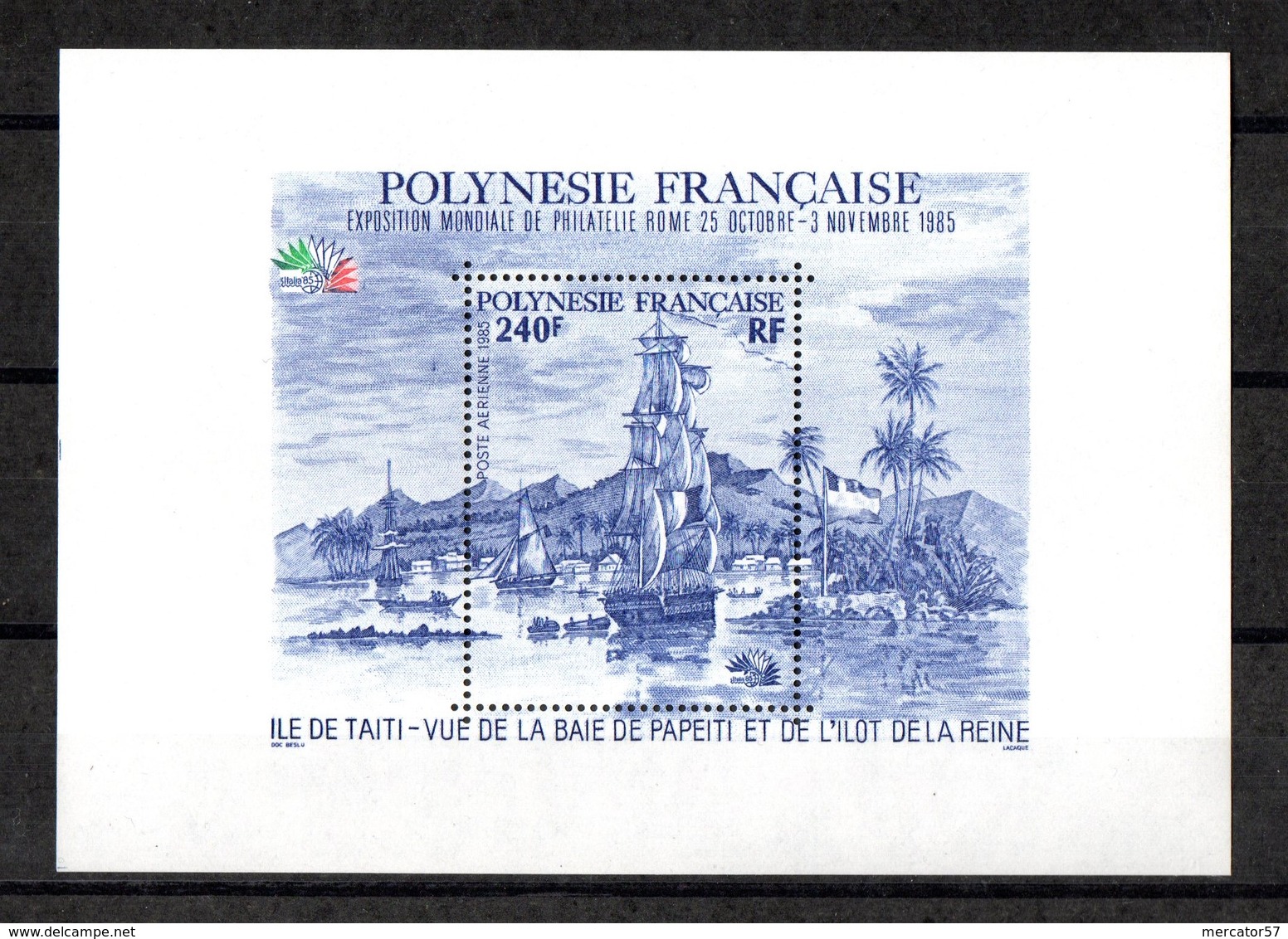 POLYNESIE FRANCAISE Yvert Bloc N° 11 Vue De La Baie De TAHITI - Hojas Y Bloques