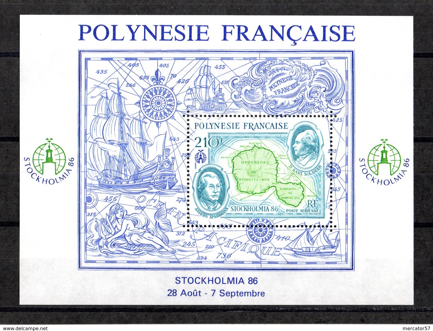 POLYNESIE FRANCAISE Yvert Bloc N° 12 STOCKHOLMIA 86 - Blocs-feuillets