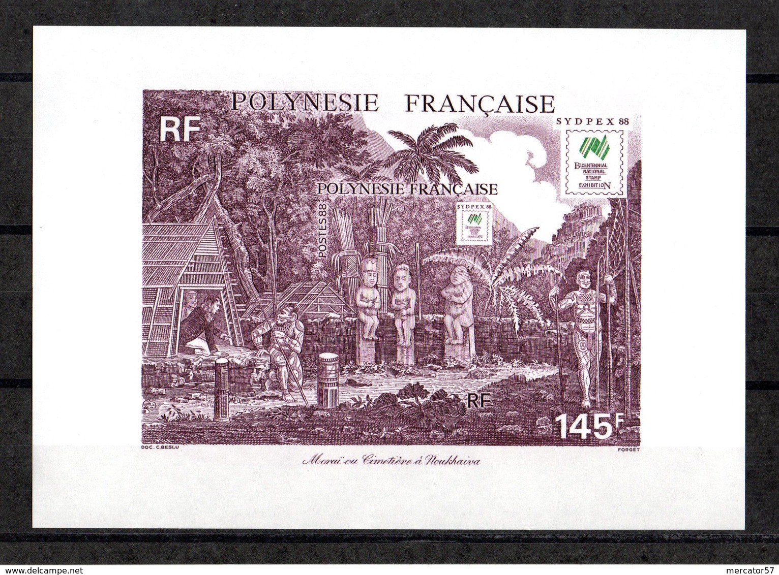 POLYNESIE FRANCAISE Yvert Bloc N° 14 Cimetière à Moukhaiva SYDPEX 88 - Blocchi & Foglietti