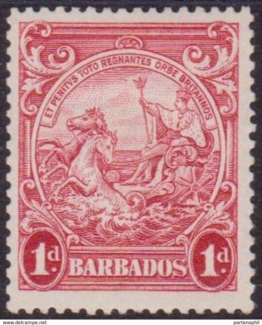 594 * Barbados 1938 Giorgio VI 1d Scarlatto SG N. 249. Cat. £ 275,00. MH - Barbados (...-1966)