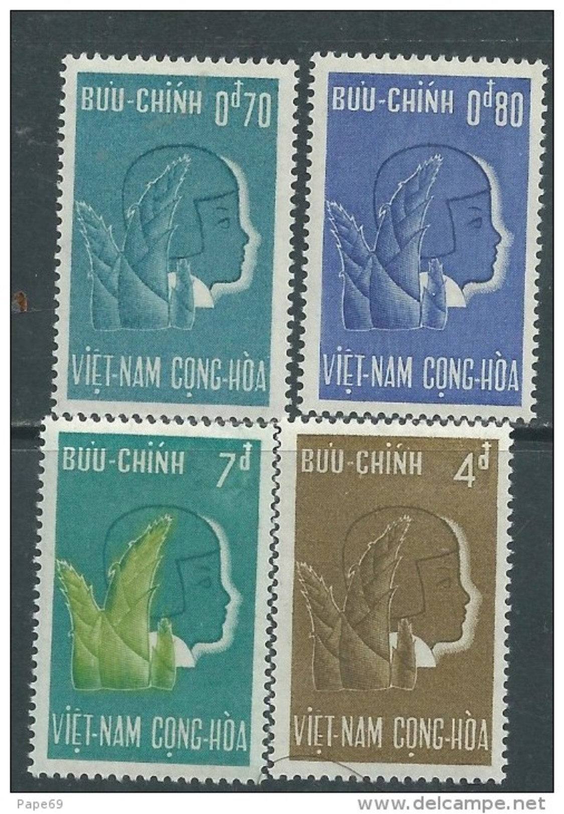 Vietnam Du Sud N° 157 / 60  XX Protection De L'enfance, Les 4  Valeurs  Sans Charnière  TB - Viêt-Nam