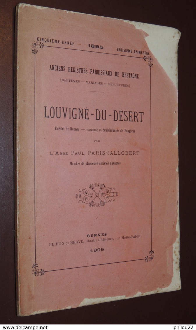 PARIS-JALLOBERT LOUVIGNE-DU-DESERT Anciens Registres Paroissiaux De Bretagne - 1801-1900