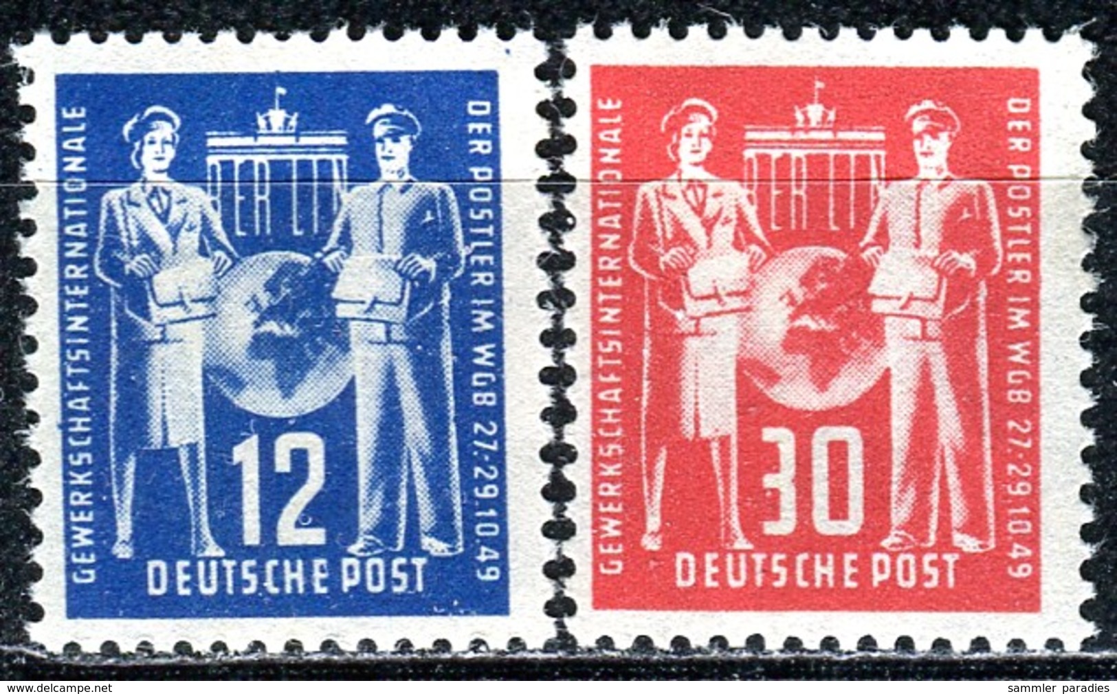 DDR - Mi 243 / 244 - ** Postfrisch (A) - 12-30Pf           Gewerkschaftsvereinigung Für Die Post - Neufs