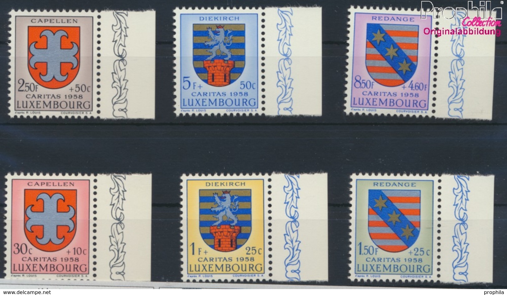 Luxemburg 595-600 (kompl.Ausg.) Postfrisch 1958 Kantonalwappen (9256821 - Ungebraucht