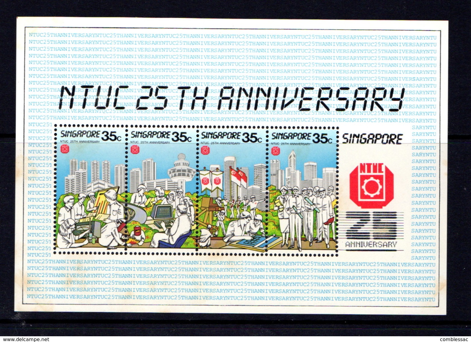 SINGAPORE   1986    25th  Anniv  Of  National  T U C     Sheetlet     MNH - Singapore (1959-...)