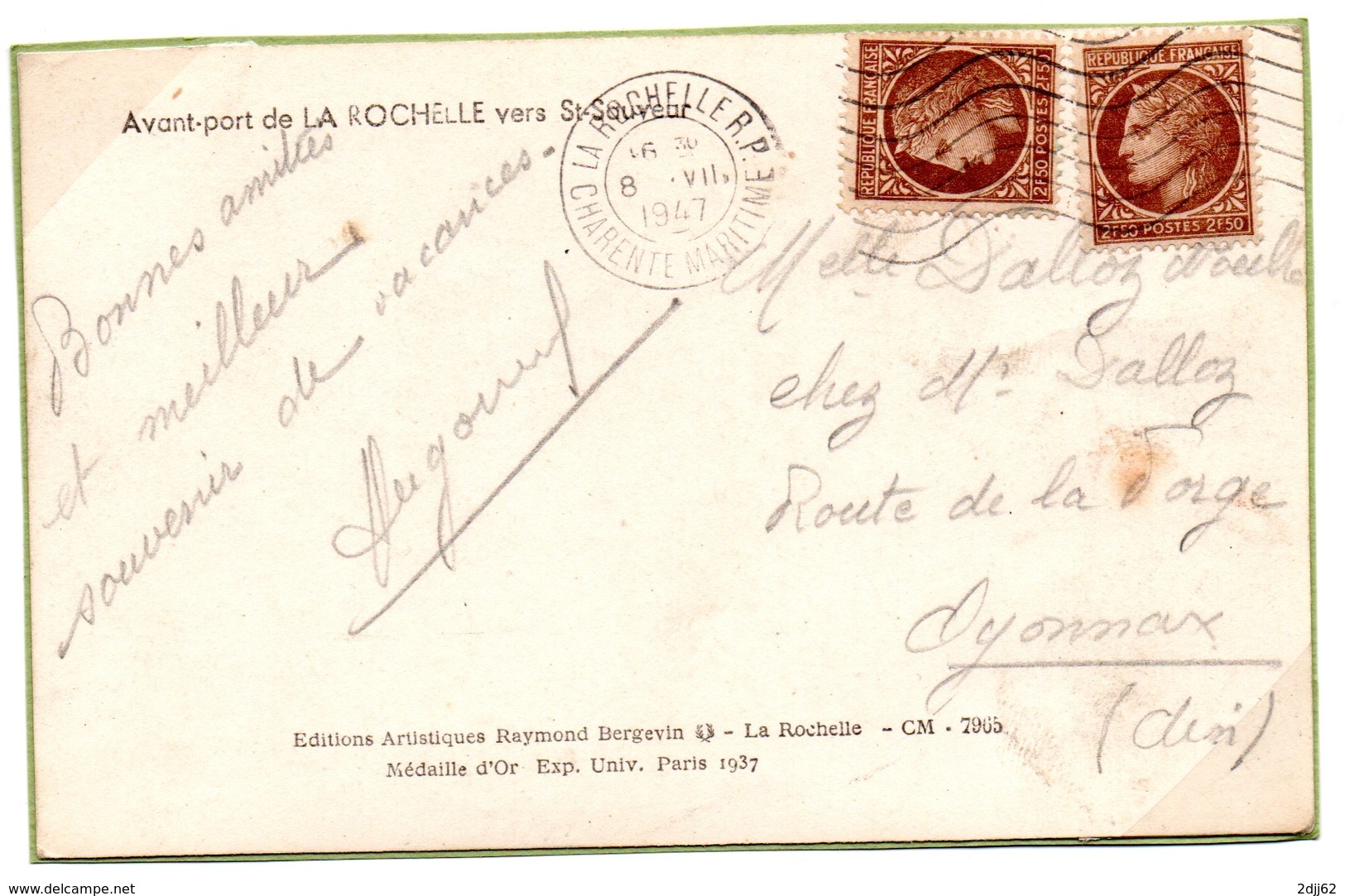 1947-Carte Postale- 8 Juillet (premier Jour De Tarif), - Mazelin  (V370) - Postal Rates