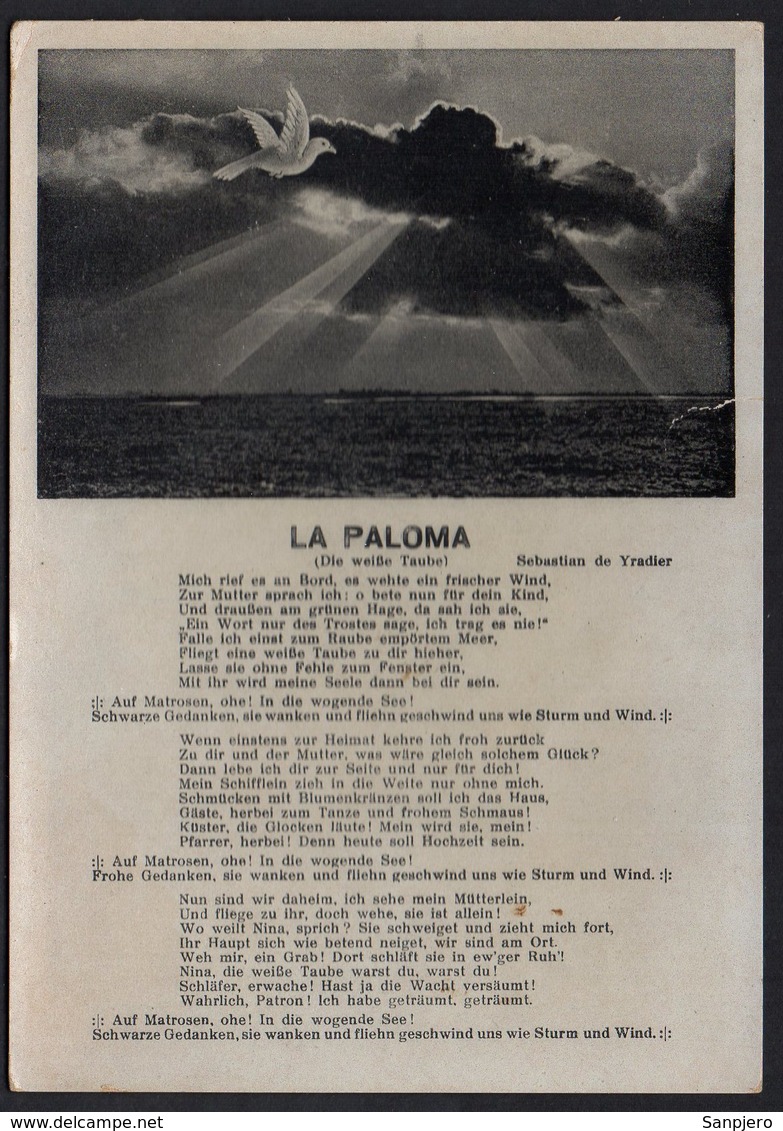 POSTKARTE ORIGINAL SONG "La Paloma - Die Weisse Taube" - Altri & Non Classificati