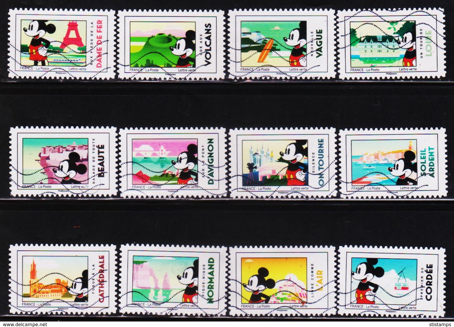 FRANCE -2018, MICKEY MOUSE 12V SET USED STAMPS #K4 - Used Stamps