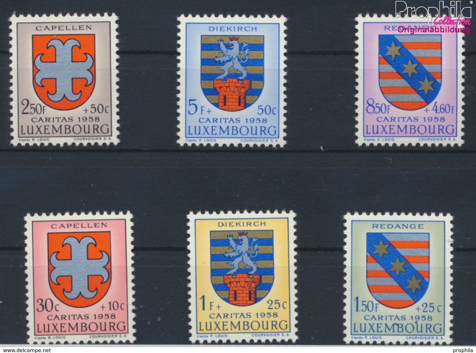 Luxemburg 595-600 (kompl.Ausg.) Postfrisch 1958 Kantonalwappen (9256813 - Ungebraucht