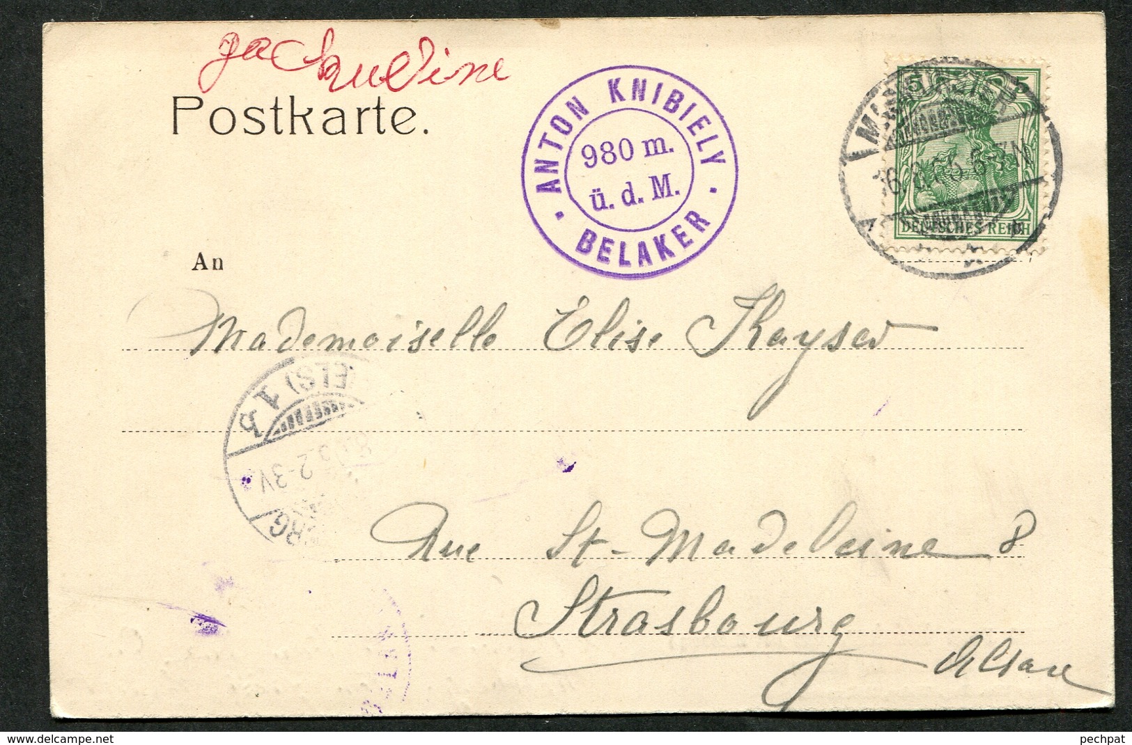 68 Haut-Rhin Gruss Vom Belaker Rossberg 1905 - Autres & Non Classés