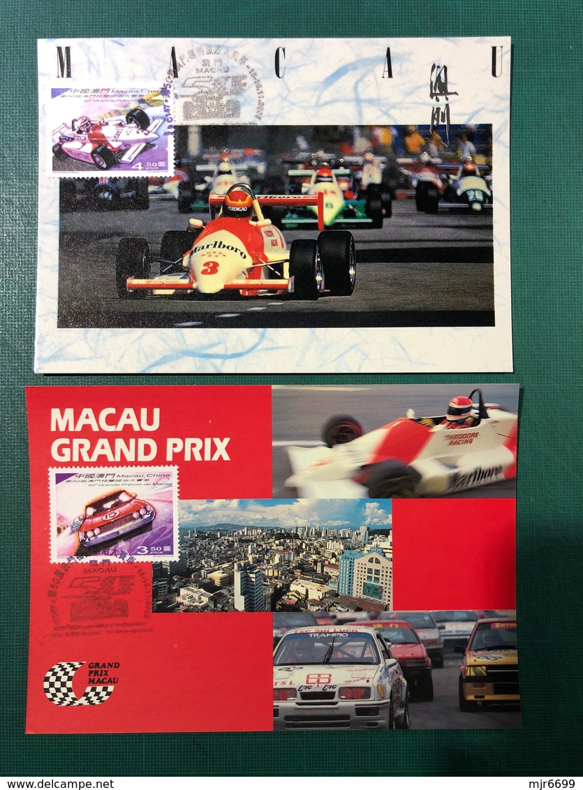 MACAU - 2003 MACAU GRAND PRIX 50TH YEARS ANNIVERSARY MAXIMUM POST CARDS X 2 CARDS - Chine