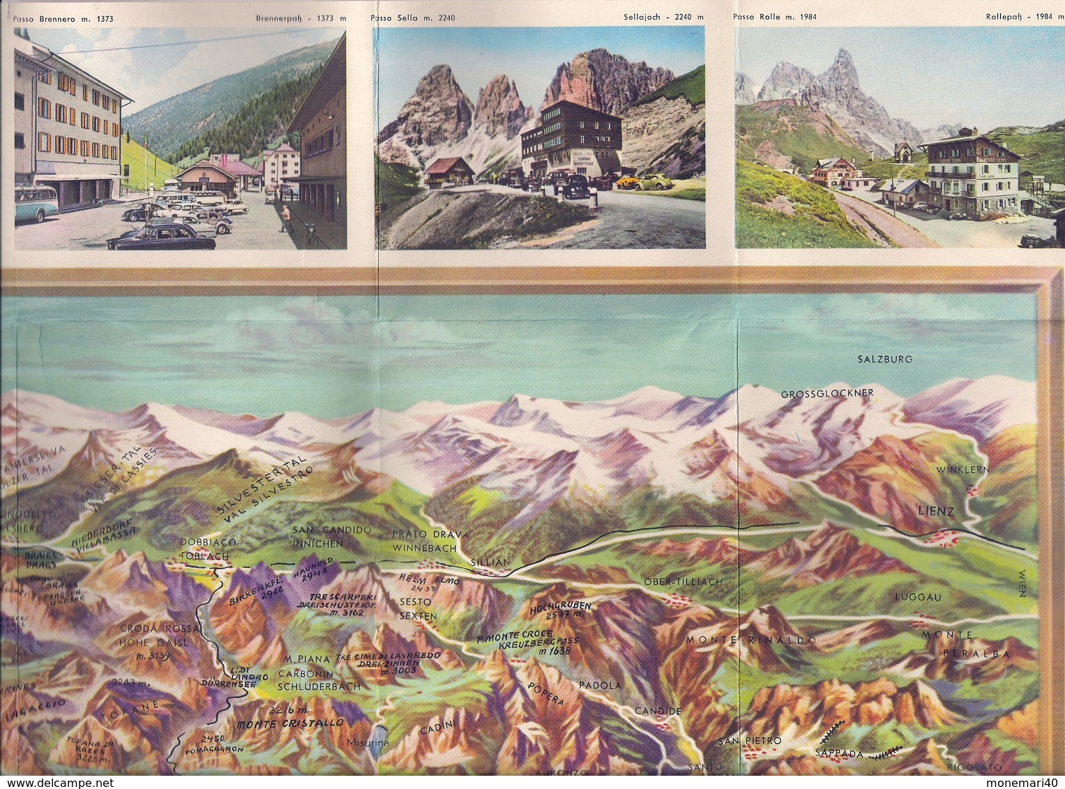 CARTA TURISTICA DELLA DOLOMITI (Dépliant touristique avec carte routière de la région des DOLOMITES).