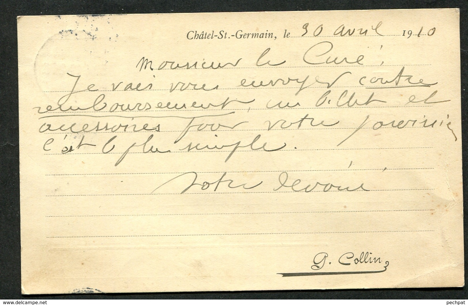 57 Moselle Chatel Saint Germain Pélerinage Messin L'abbé G.Collin Curé Avec Sa Signature Au Dos 1910 - Other & Unclassified