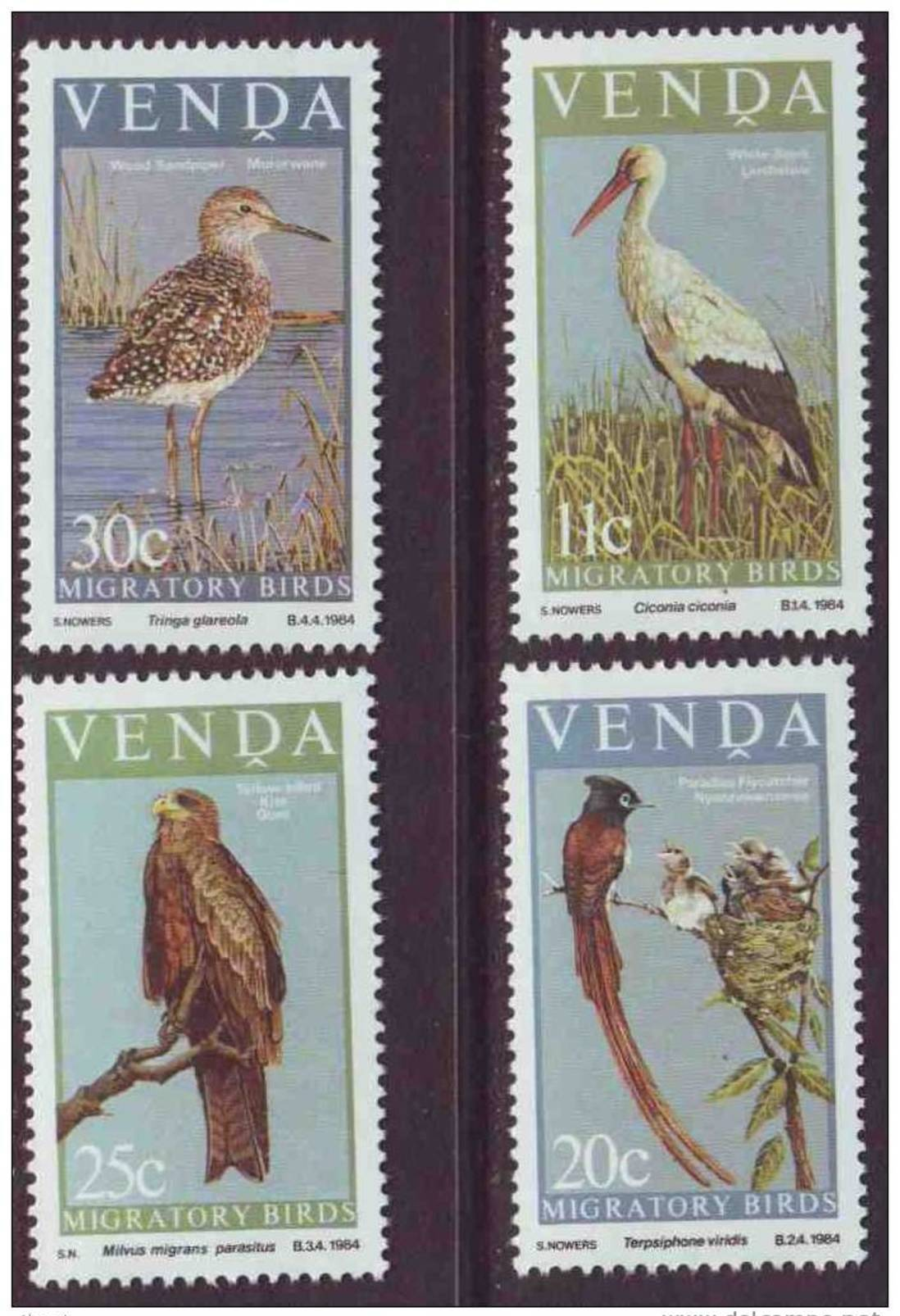 D90819 Venda South Africa 1984 Migratory Birds WATER BIRDS EAGLE MNH Set- Afrique Du Sud Afrika RSA Sudafrika - Venda