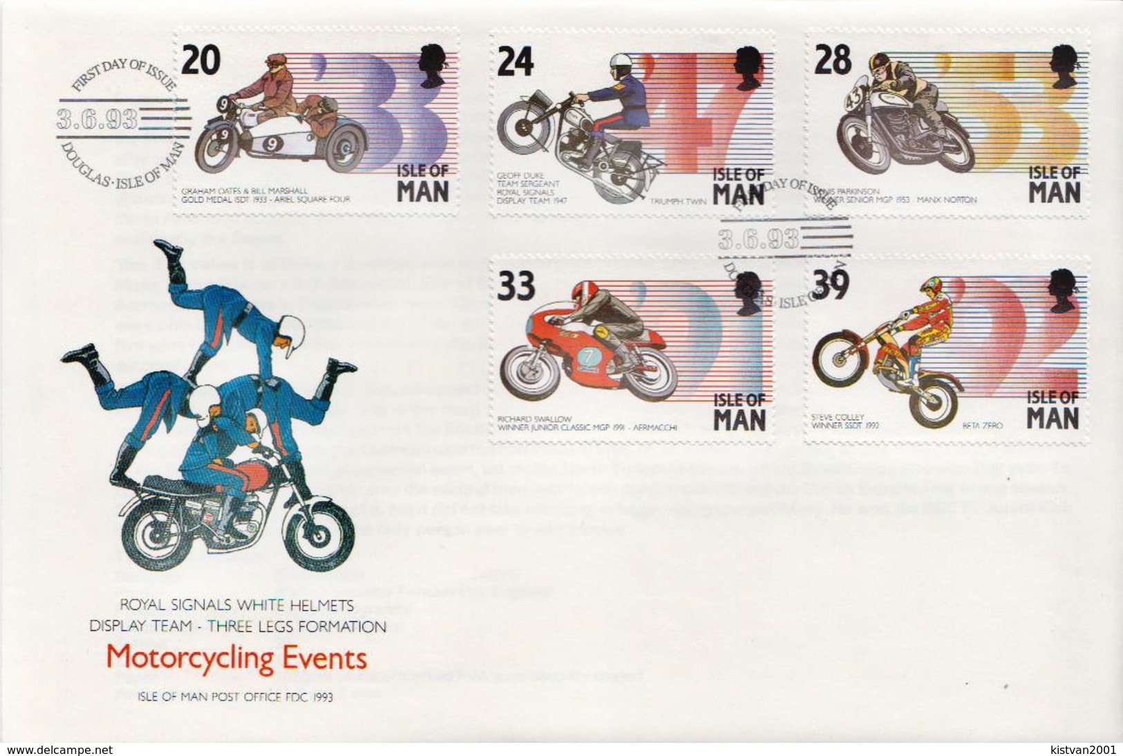 Isle Of Man Set On FDC - Motorbikes